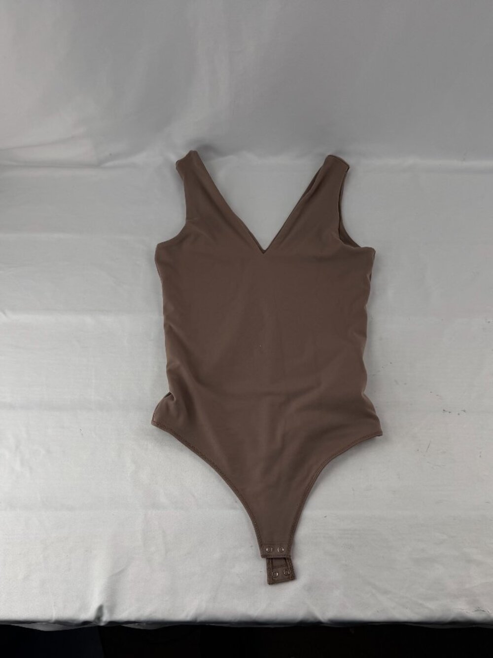 Abercrombie & Fitch Soft A&F Collection V-Neck Bodysuit Taupe Brown Size S